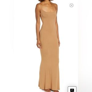 NWOT - never worn skims soft lounge long slip dress in sold out tan color
